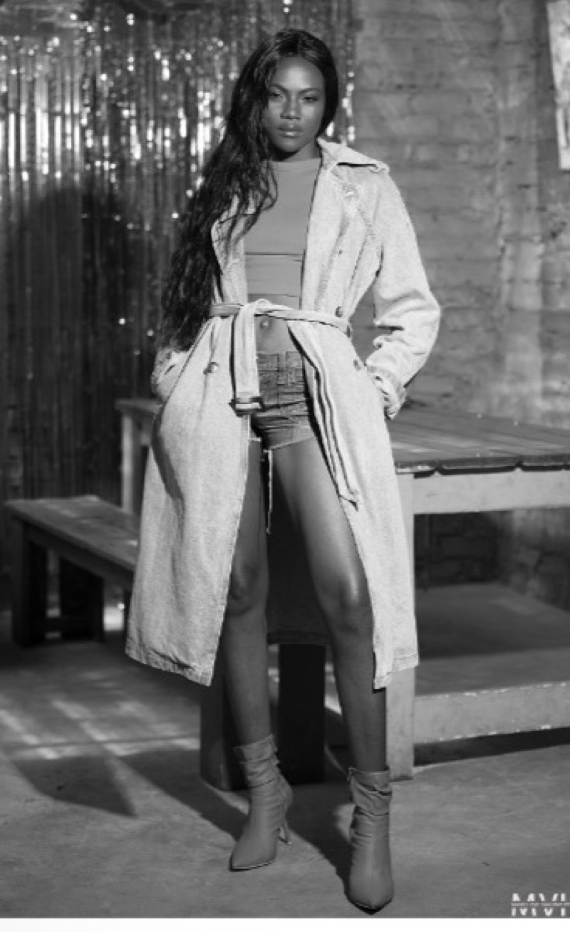 Black and white trench coat editorial