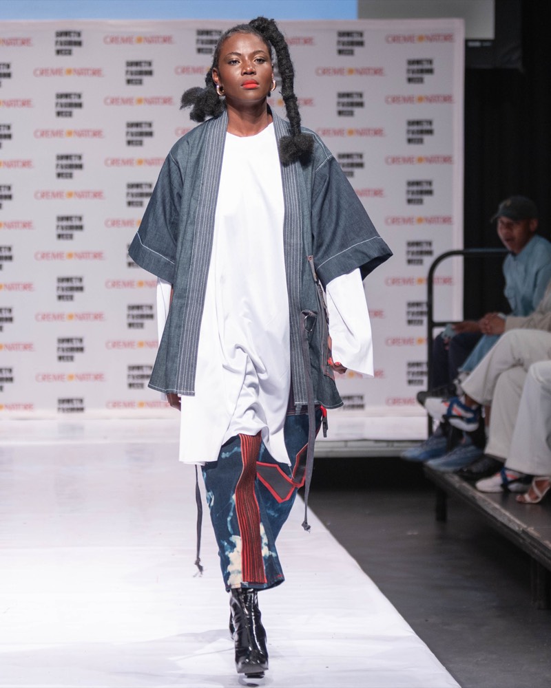Denim kimono runway look